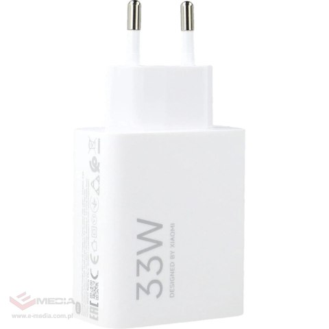 Ładowarka sieciowa Xiaomi MDY-16-EF 1xUSB-A 33W z kablem USB-C 3A - biała