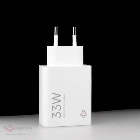 Ładowarka sieciowa Xiaomi MDY-16-EF 1xUSB-A 33W z kablem USB-C 3A - biała