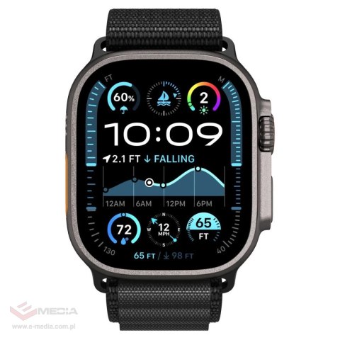 Pasek Pasek Spigen WBF1 na Apple Watch 44 / 45 / 46 / 49 mm - czarny