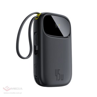 Powerbank Baseus EnerFill FC31 QPow3 10000mAh 45W z kablami USB-C i Lightning - czarny