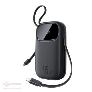 Powerbank Baseus EnerFill FC31 QPow3 10000mAh 45W z kablami USB-C i Lightning - czarny