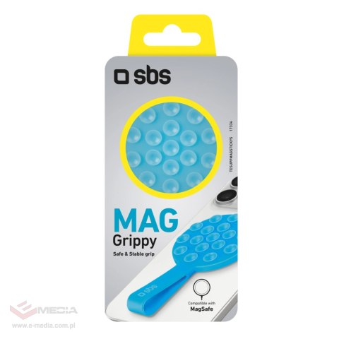 Uchwyt SBS MAG Grippy kompatybilny z MagSafe z przyssawką i uszkiem - niebieski