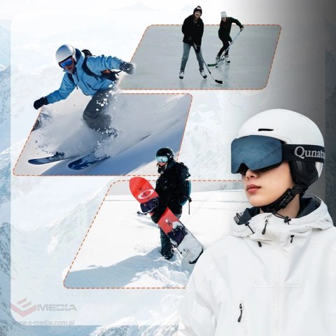 Kask narciarski Qunature 10130003001 z nausznikami snowboard 58-61 cm - biały