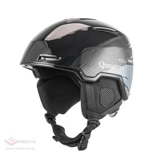 Kask narciarski Qunature 10130003003 z nausznikami snowboard 58-61 cm - czarny