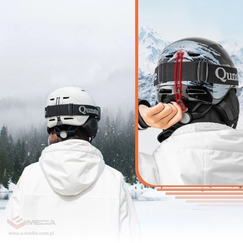 Kask narciarski Qunature 10130003005 z nausznikami snowboard Panda dla dzieci 54-58 cm - biały