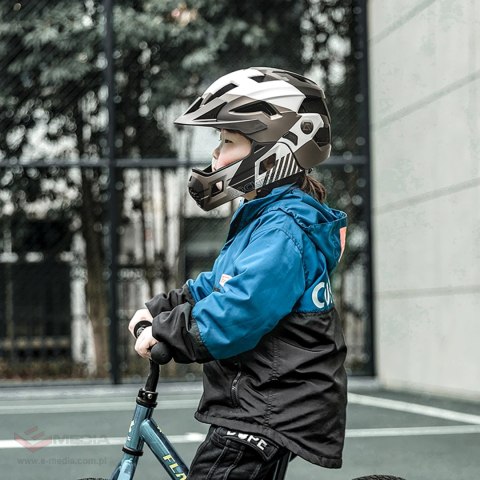 Kask rowerowy Rockbros TS-61 10110061005 dziecięcy z odpinaną szczęką rozmiar S (48-52) - szary