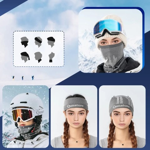 Komin narciarski Qunature 11230014001 bandana sportowa rozmiar uniwersalny - szary