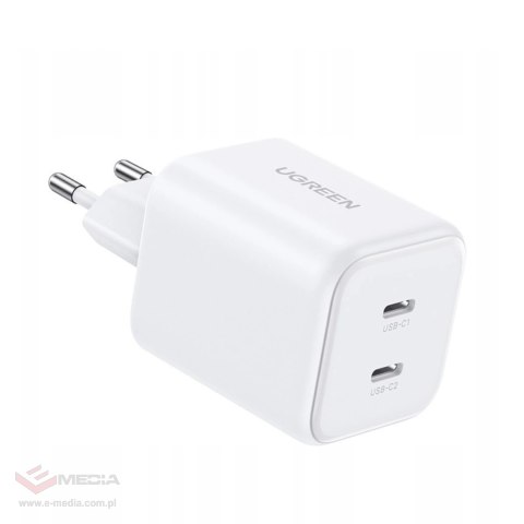 Ładowarka Ugreen GaN 45W 2xUSB-C - biała