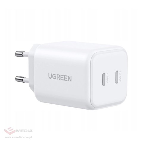 Ładowarka Ugreen GaN 45W 2xUSB-C - biała