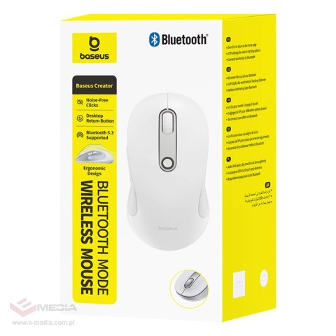 Mysz bezprzewodowa Baseus F02 ergonomiczna Bluetooth - biała