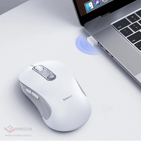 Mysz bezprzewodowa Baseus F02 ergonomiczna USB 2.4GHz - biała