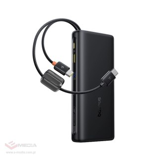 Powerbank Baseus EnerFill FC41 25000mAh 145W z wyświetlaczem cyfrowym i wbudowanym podwójnym kablem USB-C - czarny