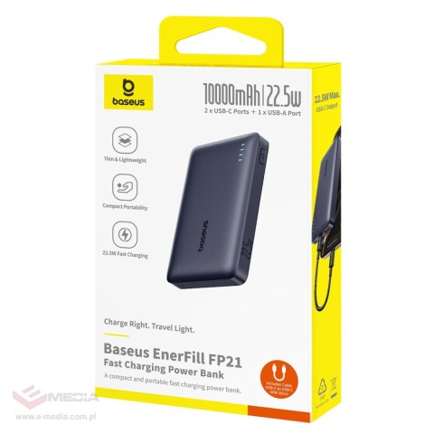 Powerbank Baseus EnerFill FP21 10000mAh 22.5W USB-A - USB-C - czarny