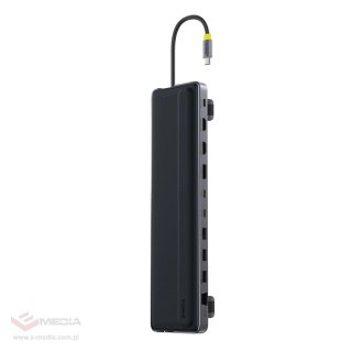 Stacja dokująca Baseus EliteJoy EH3 hub 12w1 USB-C - 2xHDMI 4K@60Hz DisplayPort 4K@60Hz 2xUSB-C 10Gb/s 2xUSB-A 5Gb/s USB-A 480Mb