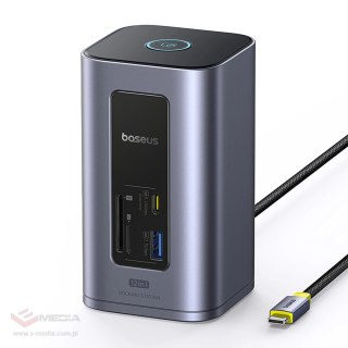 Stacja dokująca Baseus NU1 Air Spacemate hub 12w1 USB-C - 2xHDMI 4K@60Hz 2xUSB-C 10Gb/s 2xUSB-A 5Gb/s 2xUSB-A (480Mb/s) RJ45 SD/