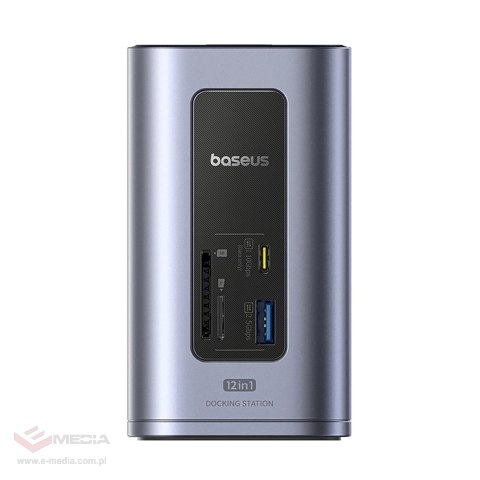 Stacja dokująca Baseus NU1 Air Spacemate hub 12w1 USB-C - 2xHDMI 4K@60Hz 2xUSB-C 10Gb/s 2xUSB-A 5Gb/s 2xUSB-A (480Mb/s) RJ45 SD/