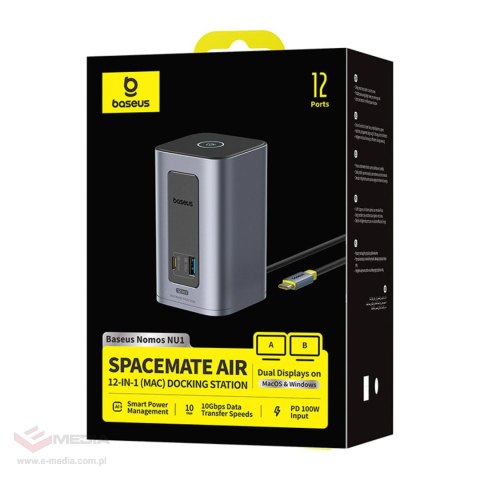 Stacja dokująca Baseus Nomos NU1 Air Spacemate 12w1 - szara