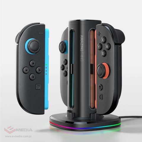 Stacja ładująca AMAZINGTHING Thunder Pro PlayDock Charger do kontrolerów Nintendo Switch 2 - czarna