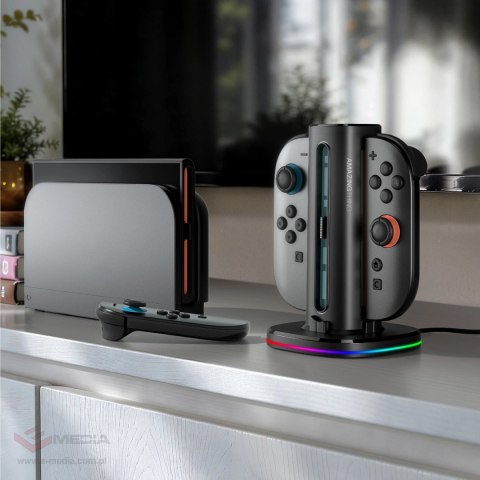 Stacja ładująca AMAZINGTHING Thunder Pro PlayDock Charger do kontrolerów Nintendo Switch 2 - czarna