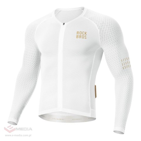 Koszulka rowerowa Rockbros YDCX008 Diamond z długim rękawem rozmiar S - biała