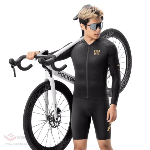 Koszulka rowerowa Rockbros YDCX008 Diamond z długim rękawem rozmiar XS - czarna