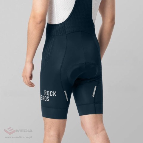 Spodenki rowerowe z szelkami Rockbros YDDK009 męskie krótkie z wkładką Rozmiar XL - ciemnoniebieskie