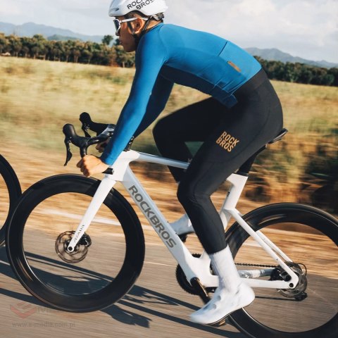 Spodnie rowerowe z szelkami Rockbros YDCK012-1 długie polarowe z wkładką Rozmiar XXL - czarne