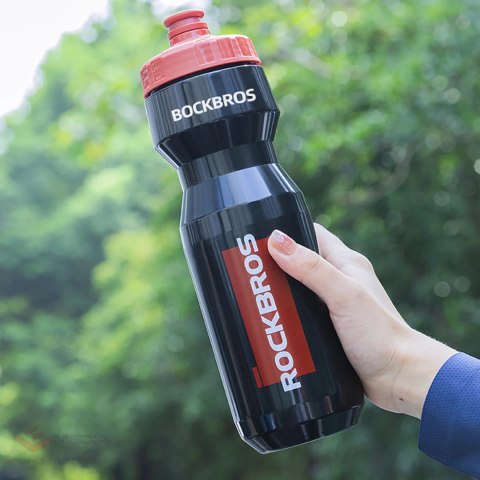 Bidon rowerowy Rockbros 750 ml - przezroczysto-czarny z czerwonym ustnikiem