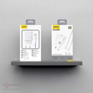 Ładowarka sieciowa Dudao A27PCEU PD 30W GaN USB-C z kablem USB-C - biała
