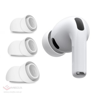Nakładki Tech-Protect Ear Tips na AirPods Pro 3 w rozmiarach S / M / L 3-pack - białe