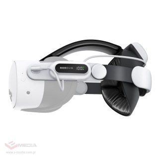 Pasek na głowę z baterią BoboVR E3 Pro do Meta Quest 3 i 3S - biało-czarny