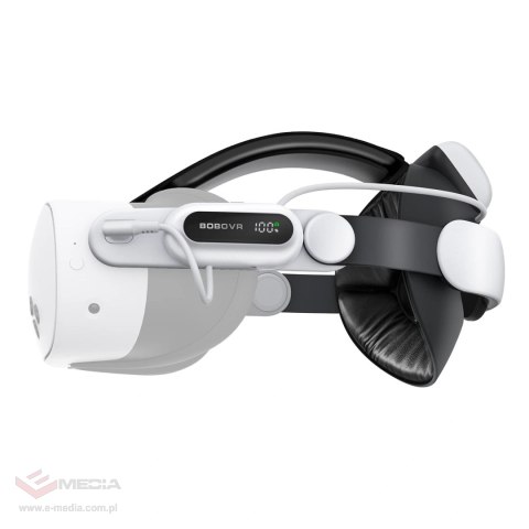 Pasek na głowę z baterią BoboVR E3 Pro do Meta Quest 3 i 3S - biało-czarny