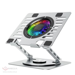 Podstawka Wozinsky WDCX-X16-AS CoolBase RGB chłodząca z obrotem 360° pod laptopa i tablet - srebrna