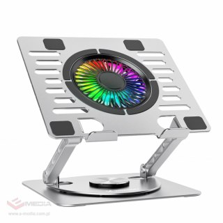 Podstawka Wozinsky WDCX-X16-AS CoolBase RGB chłodząca z obrotem 360° pod laptopa i tablet - srebrna