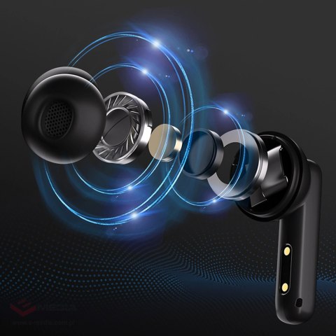Słuchawki dokanałowe QCY T13 z ANC IPX5 Bluetooth 5.3 - czarne