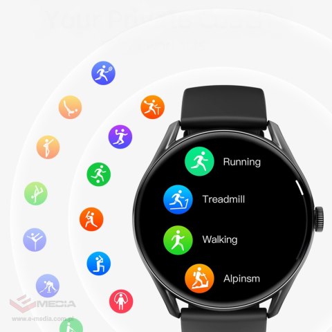 Smartwatch QCY Watch GT AMOLED IPX8 280mAh - czarny