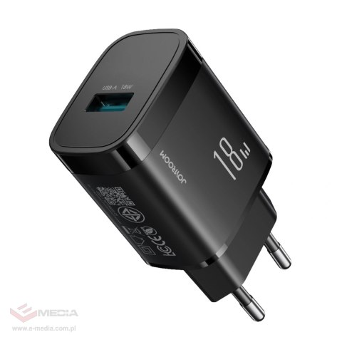 Ładowarka sieciowa Joyroom JR-TF4 18W z kablem 3 A USB-A - USB-C 1m - czarna