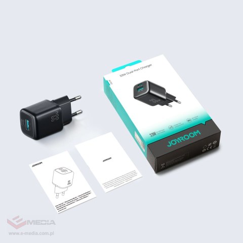 Ładowarka sieciowa Joyroom JR-TG7 33W USB-A + USB-C - czarna