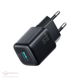 Ładowarka sieciowa Joyroom JR-TG7 33W USB-A + USB-C z kablem 60W USB-C do USB-C 1m - czarna