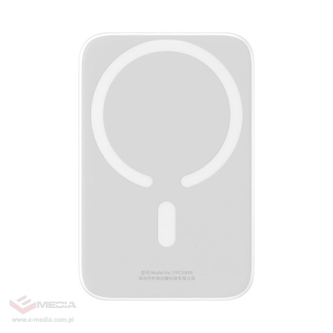 Powerbank Baseus Airpow 6000mAh 20W magnetyczny z kablem Baseus Simple USB-C - USB-C 30cm - biały