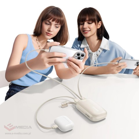 Powerbank Baseus EnerFill FC21 Qpow 3 Ultra 10000mAh 45W z wyświetlaczem cyfrowym z odłączanym kablem USB-C - Lightning - tytano