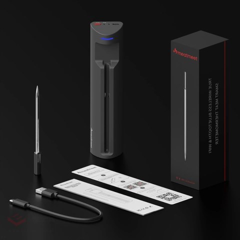 Termometr kuchenny Meatmeet Pro smart z aplikacją Bluetooth/WiFi grill piekarnik wędzarnia - czarny