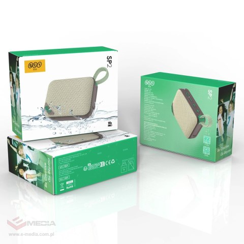 Głośnik Bluetooth QCY SP2 IP67 z podświetleniem RGB i trybem stereo - szarozielony