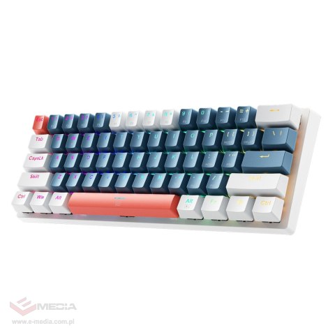 Klawiatura gamingowa Machenike K500-B61 przewodowa mechaniczna podświetlana Brown Switch - niebiesko-biała
