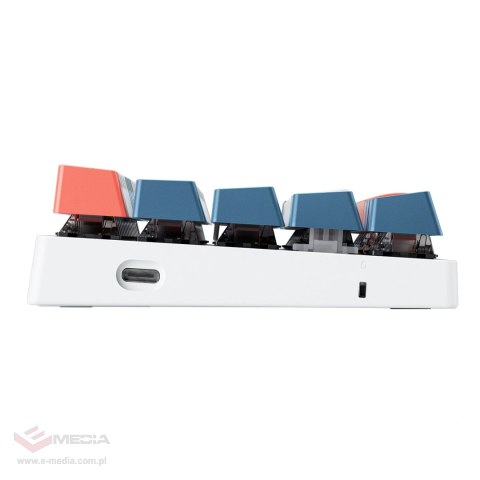 Klawiatura gamingowa Machenike K500-B61 przewodowa mechaniczna podświetlana Red Switch - biało-niebieska
