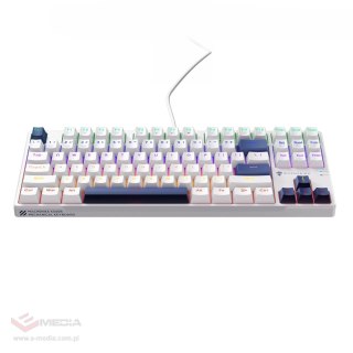 Klawiatura gamingowa Machenike K500B-B87 przewodowa mechaniczna podświetlana Red Switch - biała