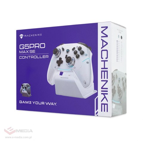 Kontroler do gier Machenike G5Pro Max bezprzewodowy ze stacją ładującą - biały