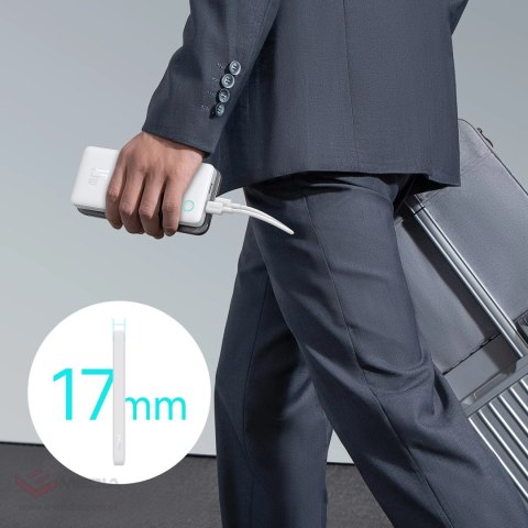 Powerbank Baseus Airpow Lite 10000mAh 15W z kablem Baseus Simple USB-A - USB-C 30cm - biały