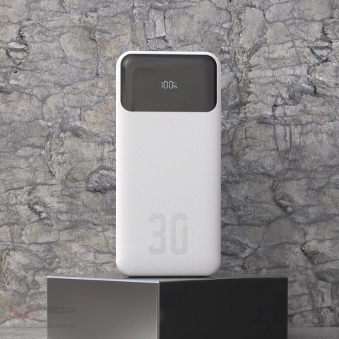 Powerbank Dudao K15Max 30000mAh PD 22.5W z kablami USB-C i Lightning - biały