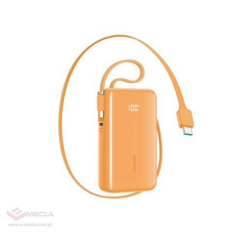Powerbank Joyroom JR-PR2 35W 10000mAh z wbudowanymi kablami USB-C i Lightning - pomarańczowy